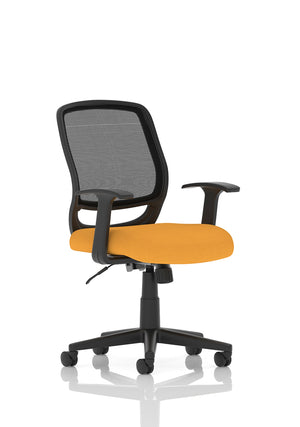 Mave Task Operator Chair Black Mesh With Arms Bespoke Colour Seat Senna Yellow Image 2