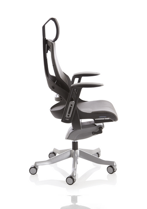 Zure Executive Chair Black Shell Charcoal Mesh And Headrest Image 6