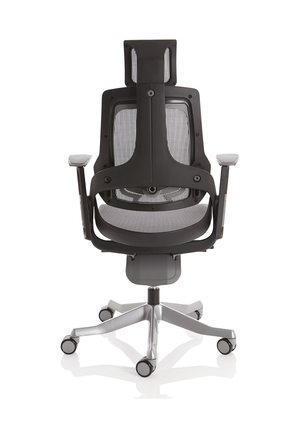 Zure Executive Chair Black Shell Charcoal Mesh And Headrest Image 4