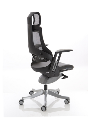 Zure Executive Chair Black Shell Charcoal Mesh And Headrest Image 5