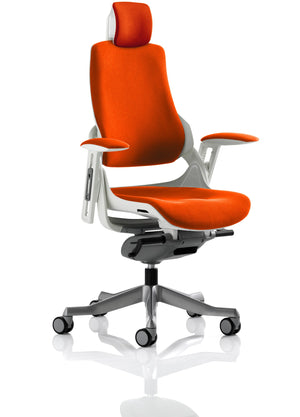 Zure White Shell With Headrest Fully Bespoke Colour Tabasco Orange Image 2