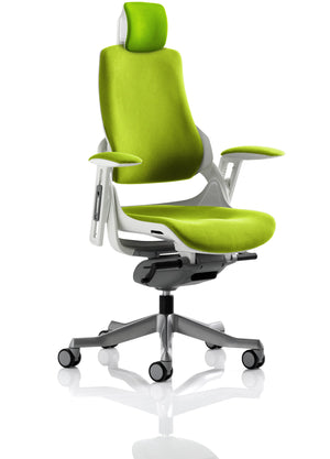 Zure White Shell With Headrest Fully Bespoke Colour Myrrh Green Image 2