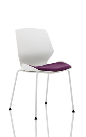 Florence White Frame Visitor Chair in Bespoke Seat Tansy Purple Image 2