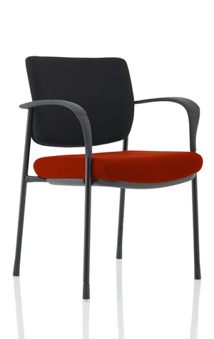 Brunswick Deluxe Black Fabric Back Black Frame Bespoke Colour Seat Ginseng Chilli With Arms Image 2