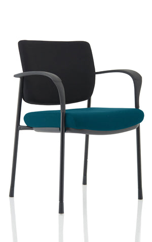 Brunswick Deluxe Black Fabric Back Black Frame Bespoke Colour Seat Maringa Teal With Arms Image 2
