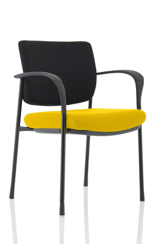 Brunswick Deluxe Black Fabric Back Black Frame Bespoke Colour Seat Senna Yellow With Arms Image 2