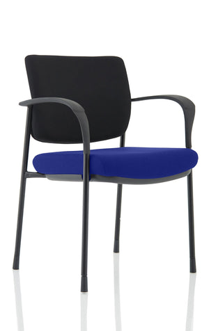 Brunswick Deluxe Black Fabric Back Black Frame Bespoke Colour Seat Stevia Blue With Arms Image 2