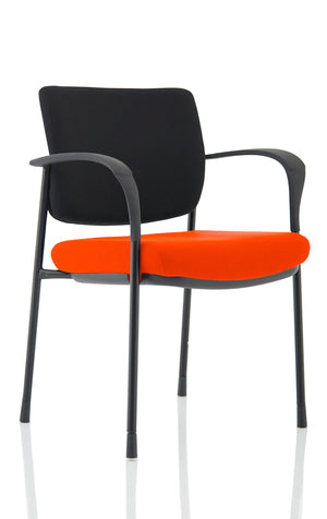 Brunswick Deluxe Black Fabric Back Black Frame Bespoke Colour Seat Tabasco Orange With Arms Image 2