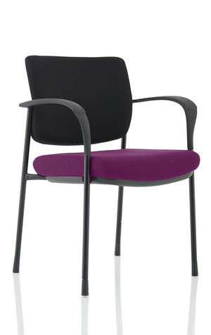 Brunswick Deluxe Black Fabric Back Black Frame Bespoke Colour Seat Tansy Purple With Arms Image 2