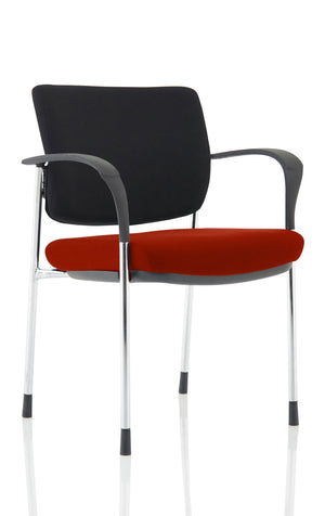 Brunswick Deluxe Black Fabric Back Chrome Frame Bespoke Colour Seat Ginseng Chilli With Arms Image 2