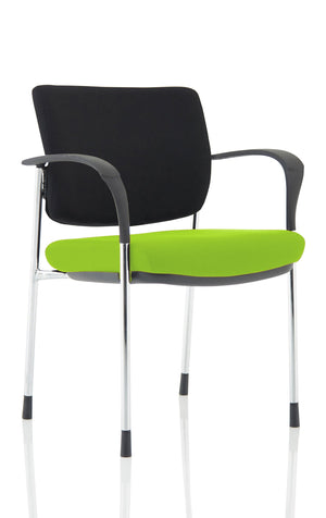 Brunswick Deluxe Black Fabric Back Chrome Frame Bespoke Colour Seat Myrrh Green With Arms Image 2
