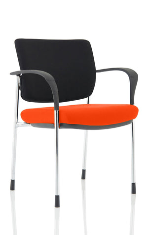 Brunswick Deluxe Black Fabric Back Chrome Frame Bespoke Colour Seat Tabasco Orange With Arms Image 2