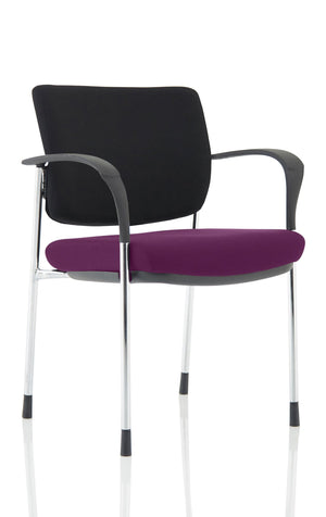 Brunswick Deluxe Black Fabric Back Chrome Frame Bespoke Colour Seat Tansy Purple With Arms Image 2