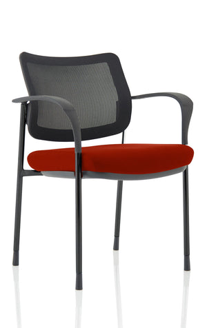 Brunswick Deluxe Mesh Back Black Frame Bespoke Colour Seat Ginseng Chilli With Arms Image 2