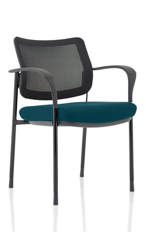 Brunswick Deluxe Mesh Back Black Frame Bespoke Colour Seat Maringa Teal With Arms Image 2