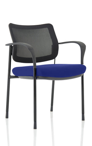 Brunswick Deluxe Mesh Back Black Frame Bespoke Colour Seat Stevia Blue With Arms Image 2