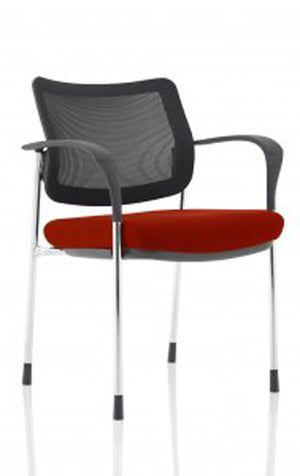 Brunswick Deluxe Mesh Back Chrome Frame Bespoke Colour Seat Ginseng Chilli With Arms Image 2