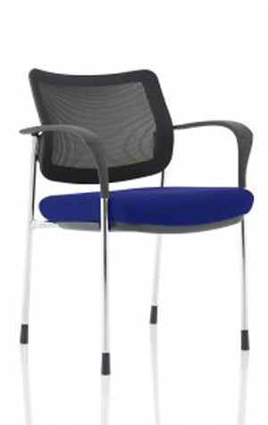 Brunswick Deluxe Mesh Back Chrome Frame Bespoke Colour Seat Stevia Blue With Arms Image 2
