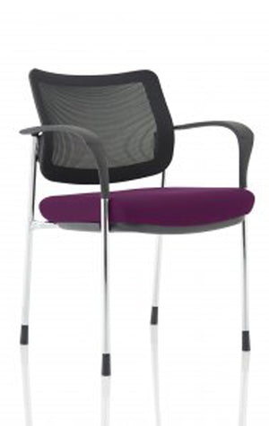 Brunswick Deluxe Mesh Back Chrome Frame Bespoke Colour Seat Tansy Purple With Arms Image 2