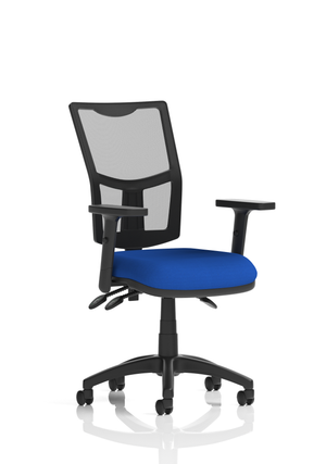 Eclipse Plus III Lever Task Operator Chair Mesh Back With Bespoke Colour Seat In Stevia Blue With Height Adjustable Arms Image 2