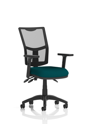 Eclipse Plus III Lever Task Operator Chair Mesh Back With Bespoke Colour Seat In Maringa Teal With Height Adjustable Arms Image 2