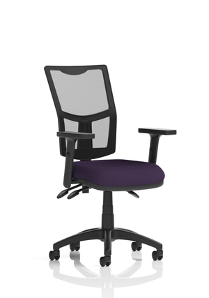 Eclipse Plus III Lever Task Operator Chair Mesh Back With Bespoke Colour Seat In Tansy Purple With Height Adjustable Arms