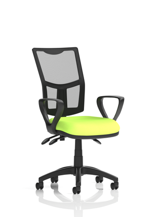 Eclipse Plus III Lever Task Operator Chair Mesh Back With Bespoke Colour Seat With Loop Arms In Myrrh Green Image 2