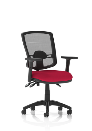 Eclipse Plus III Lever Task Operator Chair Deluxe Mesh Back With Bespoke Colour Seat In Bergamot Cherry With Height Adjustable Arms Image 2