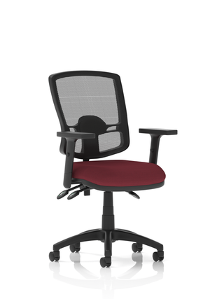 Eclipse Plus III Lever Task Operator Chair Deluxe Mesh Back With Bespoke Colour Seat In Ginseng Chilli With Height Adjustable Arms Image 2