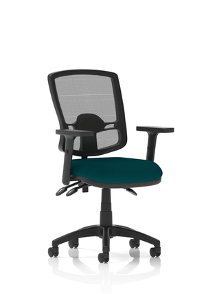 Eclipse Plus III Lever Task Operator Chair Deluxe Mesh Back With Bespoke Colour Seat In Maringa Teal With Height Adjustable Arms Image 2