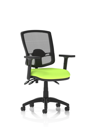Eclipse Plus III Lever Task Operator Chair Deluxe Mesh Back With Bespoke Colour Seat In Myrrh Green With Height Adjustable Arms Image 2