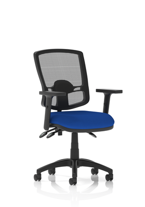 Eclipse Plus III Lever Task Operator Chair Deluxe Mesh Back With Bespoke Colour Seat In Stevia Blue With Height Adjustable Arms Image 2