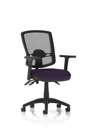 Eclipse Plus III Lever Task Operator Chair Deluxe Mesh Back With Bespoke Colour Seat In Tansy Purple With Height Adjustable Arms Image 2