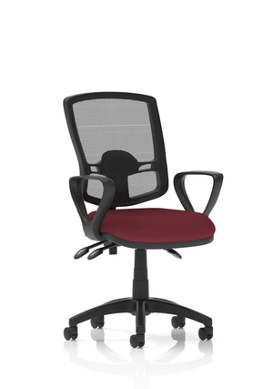 Eclipse Plus III Lever Task Operator Chair Deluxe Mesh Back With Bespoke Colour Seat With Loop Arms In Ginseng Chilli Image 2