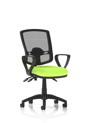 Eclipse Plus III Lever Task Operator Chair Deluxe Mesh Back With Bespoke Colour Seat With Loop Arms In Myrrh Green Image 2