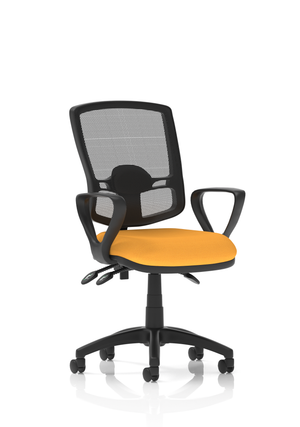 Eclipse Plus III Lever Task Operator Chair Deluxe Mesh Back With Bespoke Colour Seat With Loop Arms In Senna Yellow Image 2