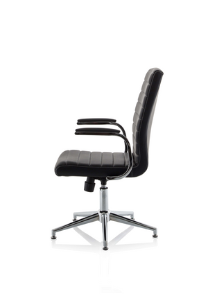 Ezra Executive Black Leather Chair With Glides Image 5