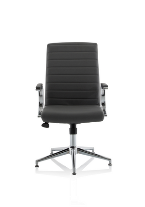 Ezra Executive Grey Leather Chair With Glides Image 3