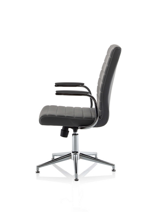 Ezra Executive Grey Leather Chair With Glides Image 5
