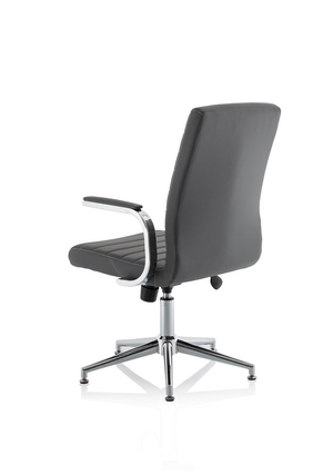 Ezra Executive Grey Leather Chair With Glides Image 6