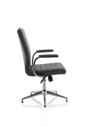 Ezra Executive Grey Leather Chair With Glides Image 9