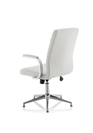 Ezra Executive White Leather Chair With Glides Image 6