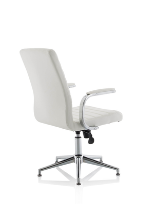 Ezra Executive White Leather Chair With Glides Image 7