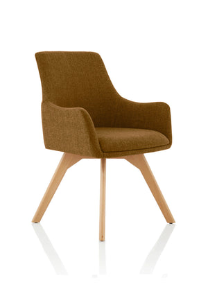 Carmen Bespoke Copper Fabric Wooden Leg Chair Image 2