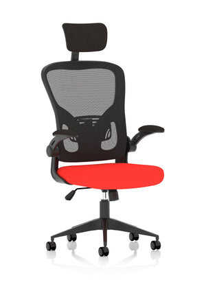 Ace Executive Bespoke Fabric Seat Bergamot Cherry Mesh Chair With Folding Arms Image 2