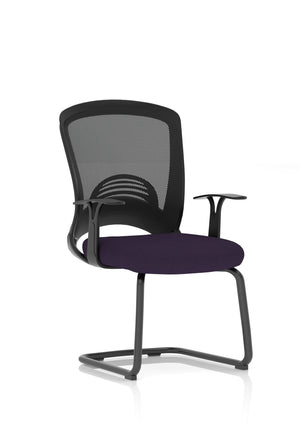 Astro Visitor Bespoke Fabric Seat Tansy Purple Cantilever Leg Mesh Chair