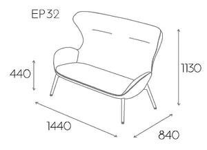 Kate Moodlii Upholstered Sofa With High Backrest Dimensions