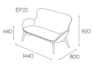 Kate Moodlii Upholstered Sofa With Medium Backrest Dimensions
