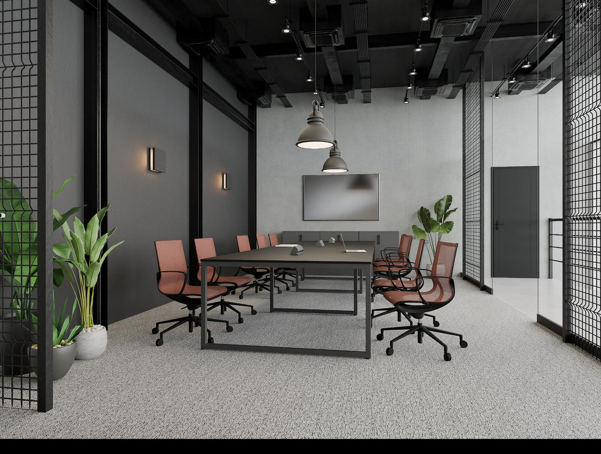 Key Meeting Table in Black with Gravity Meeting Room Chair with Arms in Meeting Area