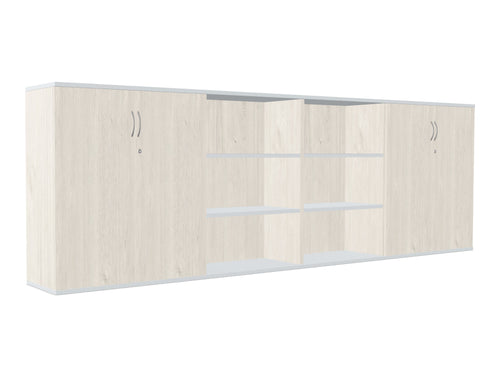 Key Modular 3 Level Storage Wall with Open and Closed Units
